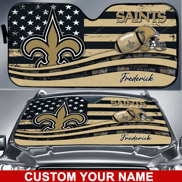 New Orleans Saints Personalized Auto Sun Shade BG21