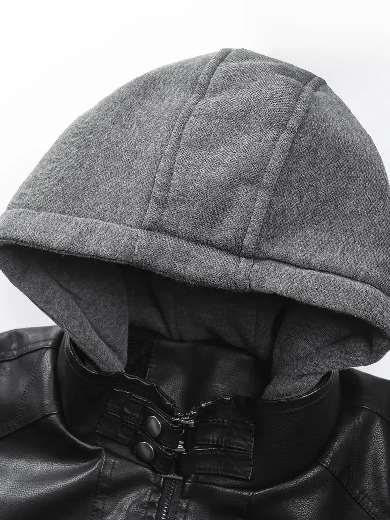 Premium & Ultra-Thick Leather Jacket with Fleece Hood - Los Angeles Chargers PHVKC017