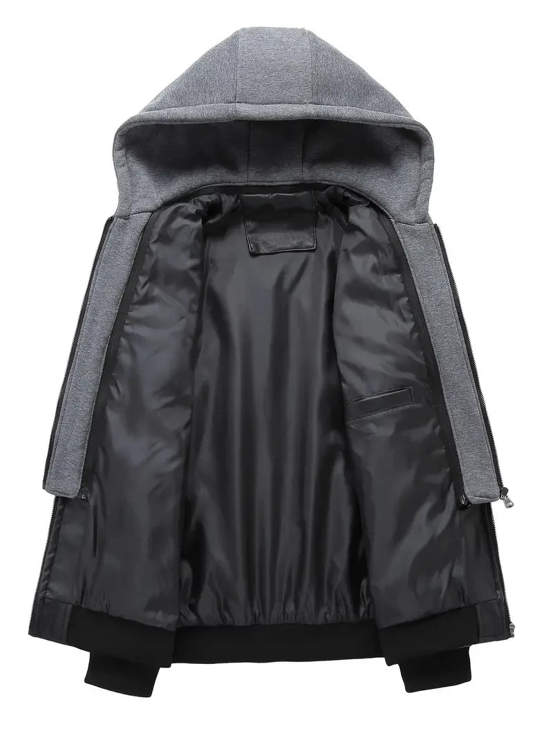 Premium & Ultra-Thick Leather Jacket with Fleece Hood - Los Angeles Chargers PHVK8397