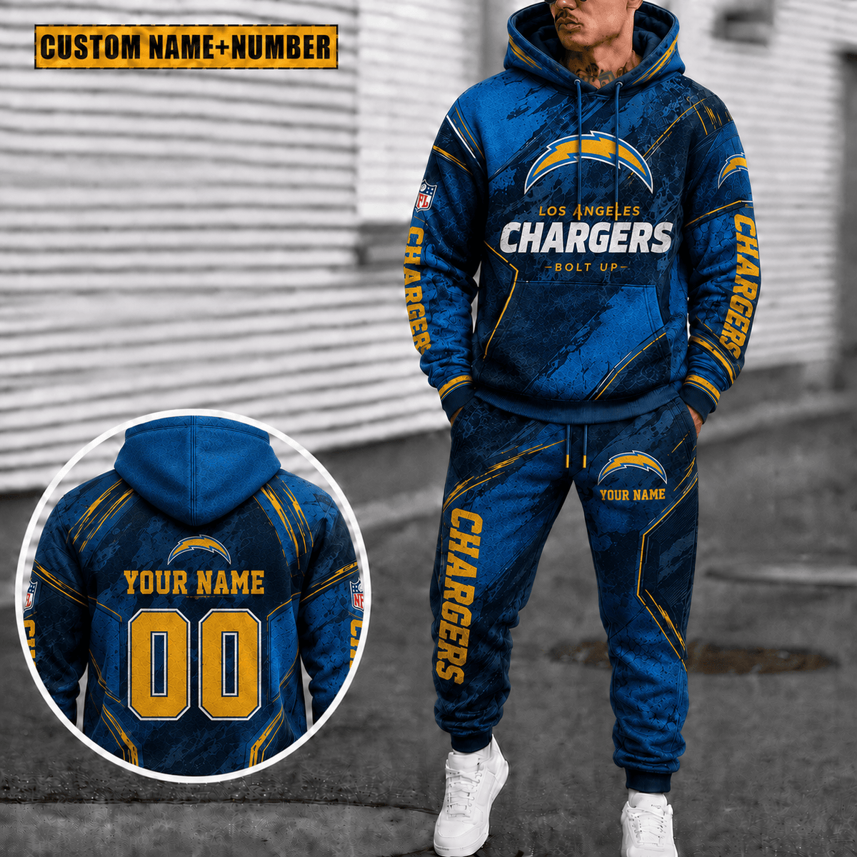 Los Angeles Chargers Personalized Combo Hoodie And Sweatpants Gift For Fan VAN40032