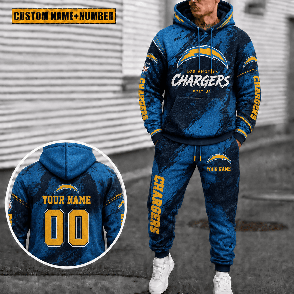 Los Angeles Chargers Personalized Combo Hoodie And Sweatpants Gift For Fan VAN6135