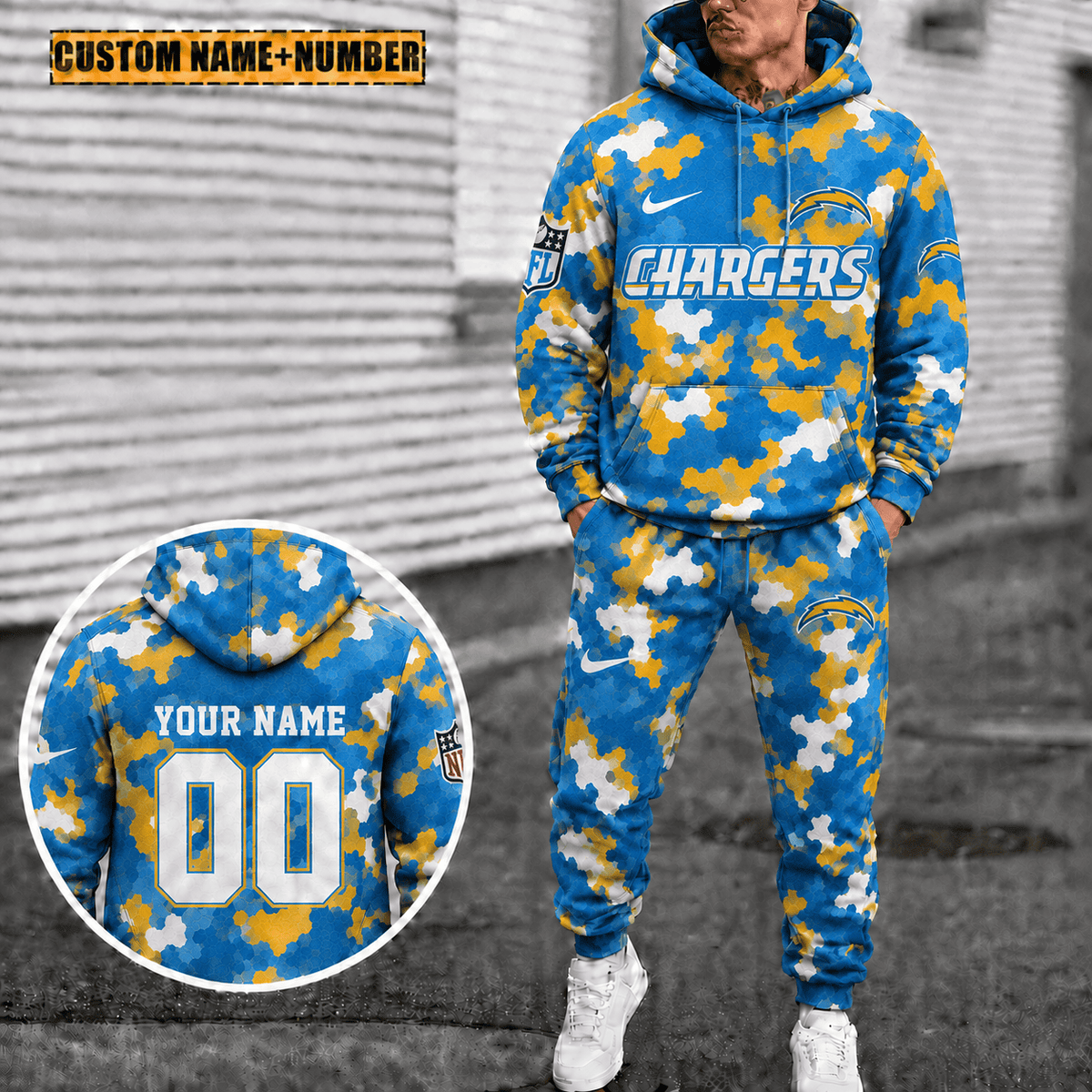 Los Angeles Chargers Personalized Combo Hoodie And Sweatpants Gift For Fan VAN4064