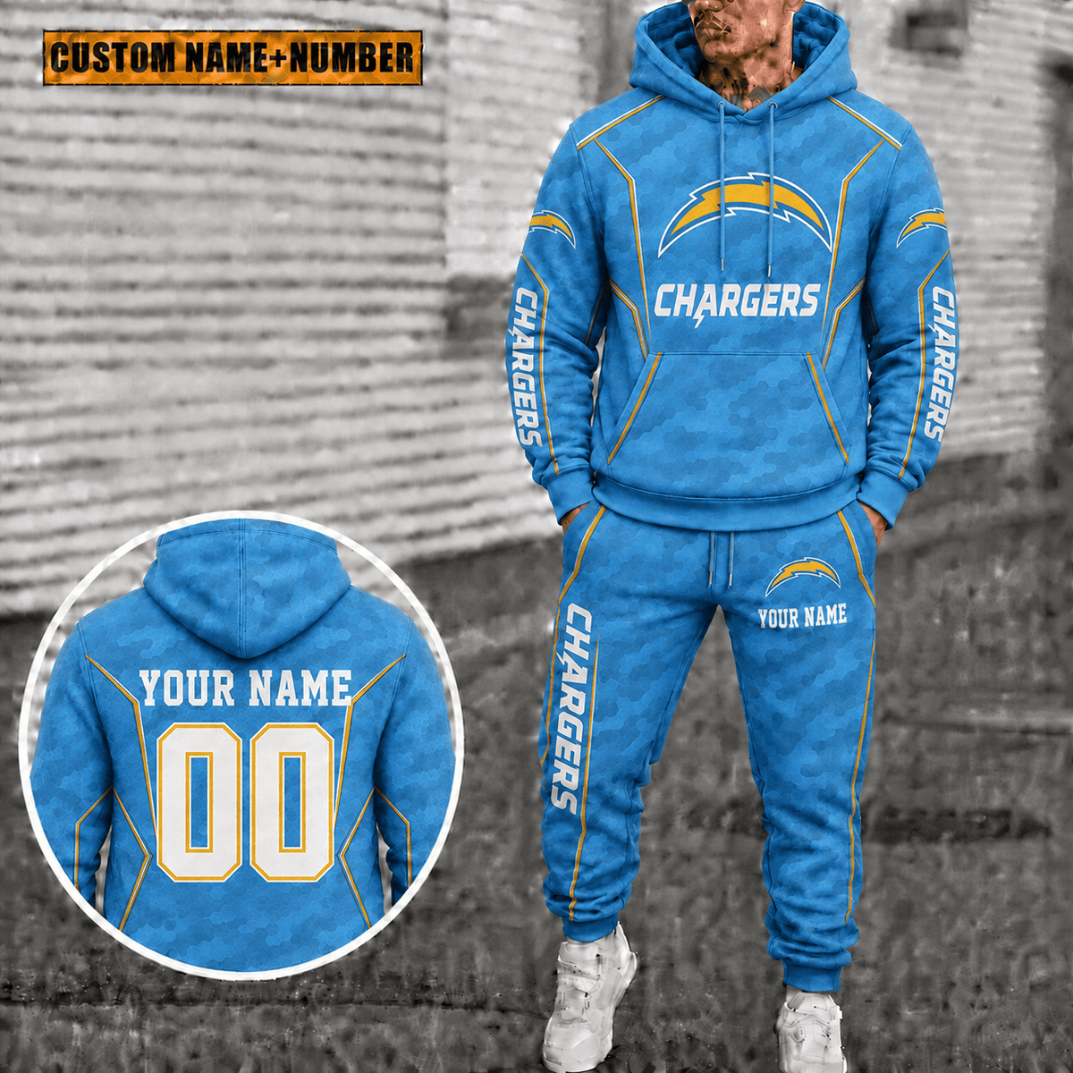 Los Angeles Chargers Personalized Combo Hoodie And Sweatpants Gift For Fan VAN88195