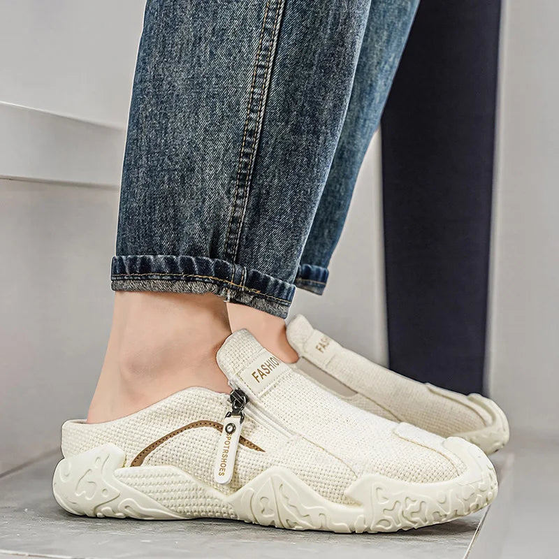 High Quality Men Lightweight Loafers Outdoor Slip On Casual Walking Shoes Summer Narrow Width Korean Style Soft Bottom Slip-ons