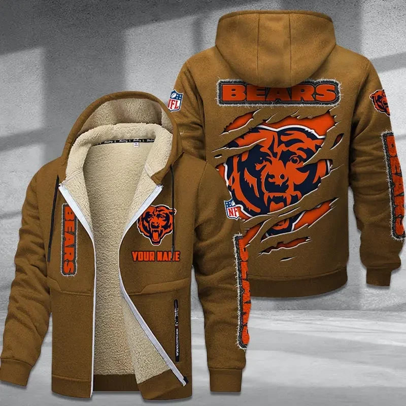 Chicago Bears DMTZ0359 Premium Thick Zip-Up Hoodie