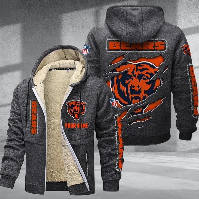 Chicago Bears DMTZ0359 Premium Thick Zip-Up Hoodie