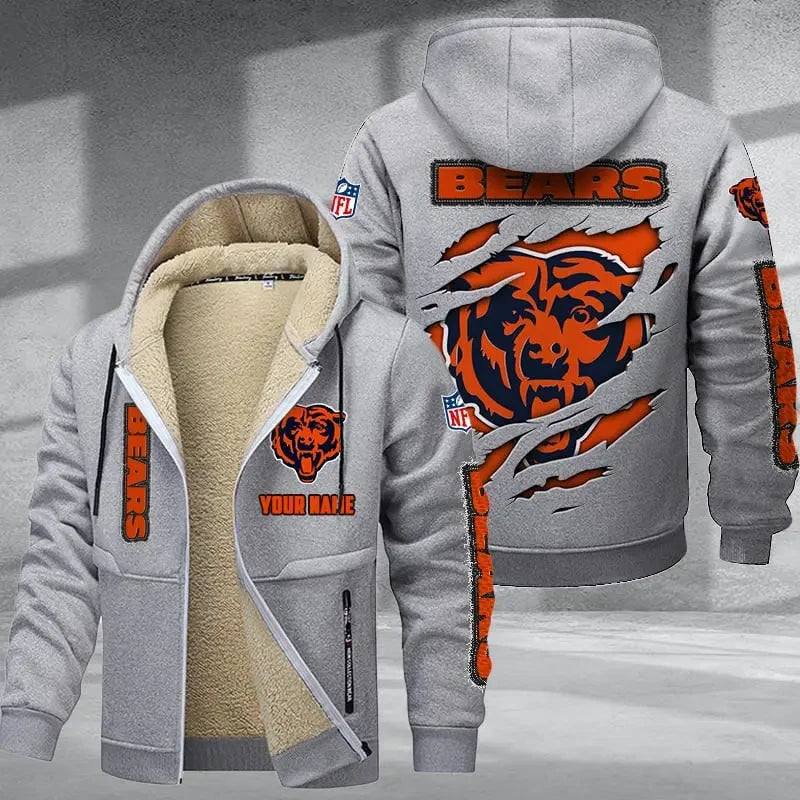 Chicago Bears DMTZ0359 Premium Thick Zip-Up Hoodie