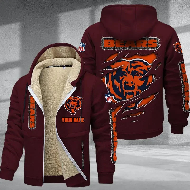 Chicago Bears DMTZ0359 Premium Thick Zip-Up Hoodie