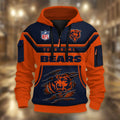 Chicago Bears DMHT2363 3D Half-zip Hoodie