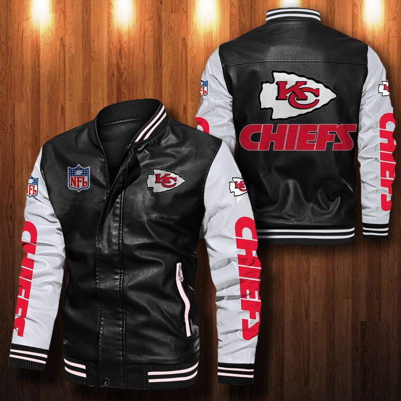 Signature Series Leather Jacket — Plush Sherpa Lining Kansas City Chiefs HVKE1023