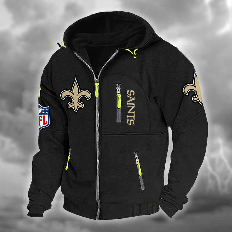 New Orleans Saints DMCD0674 Hooded Cardigan Jacket