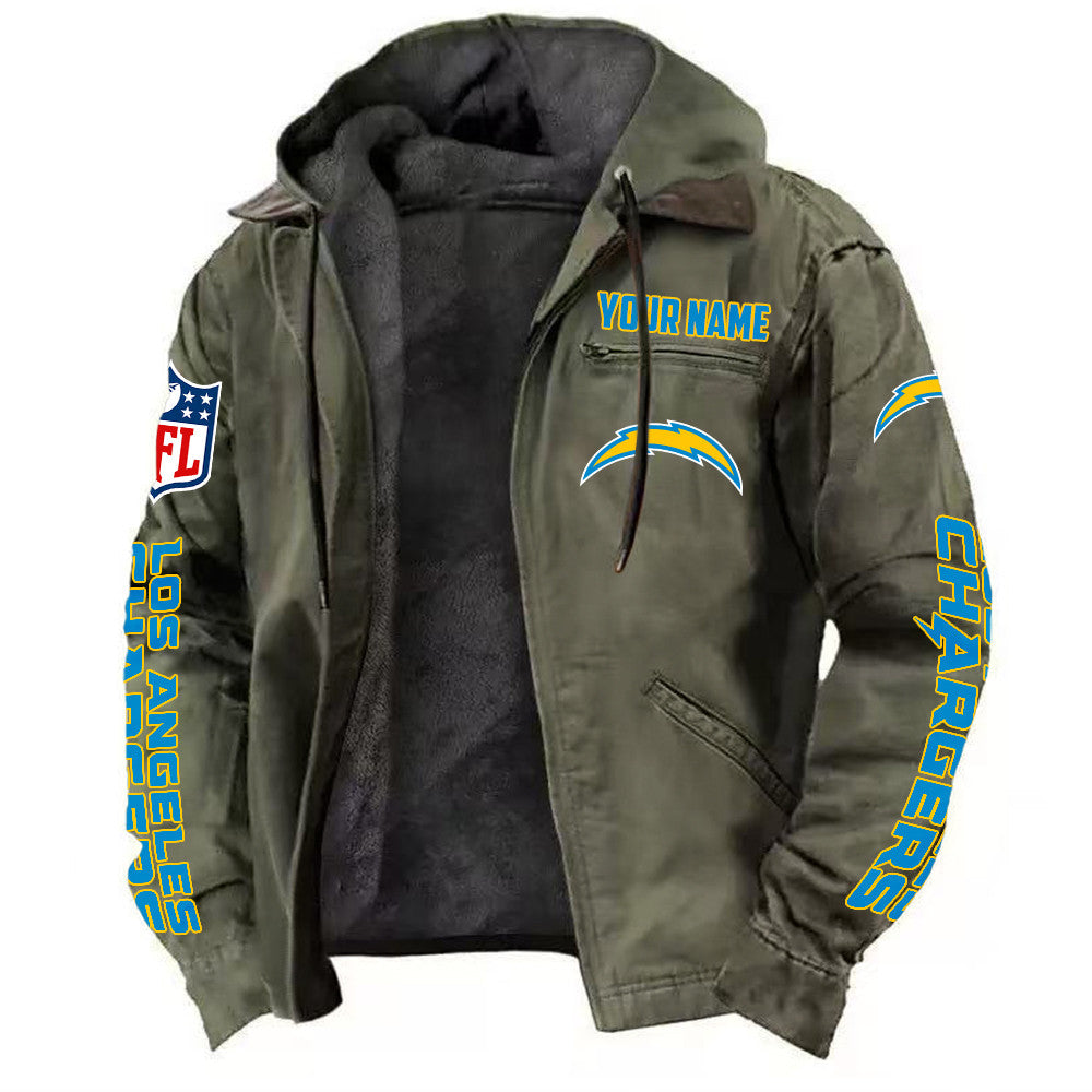 Los Angeles Chargers DMJK0018 Hooded Cardigan Jacket