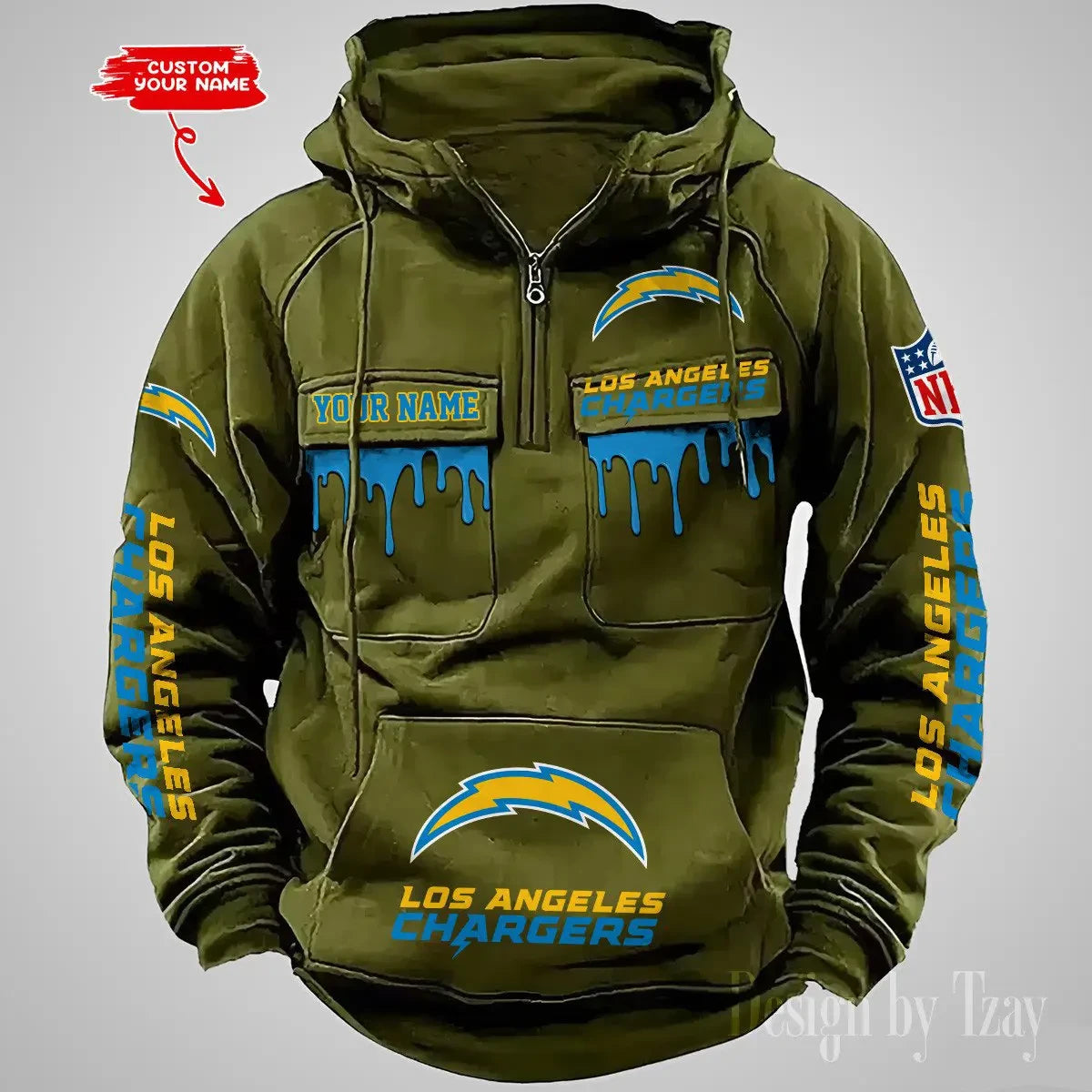 Los Angeles Chargers Vintage Men Hoodie DV22 AZVMHD493