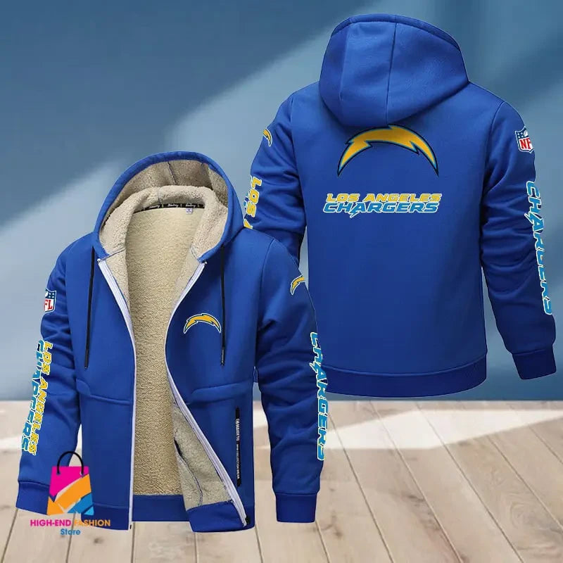 Los Angeles Chargers Multicolor Thickened Zipper Hoodies ANZTZH018