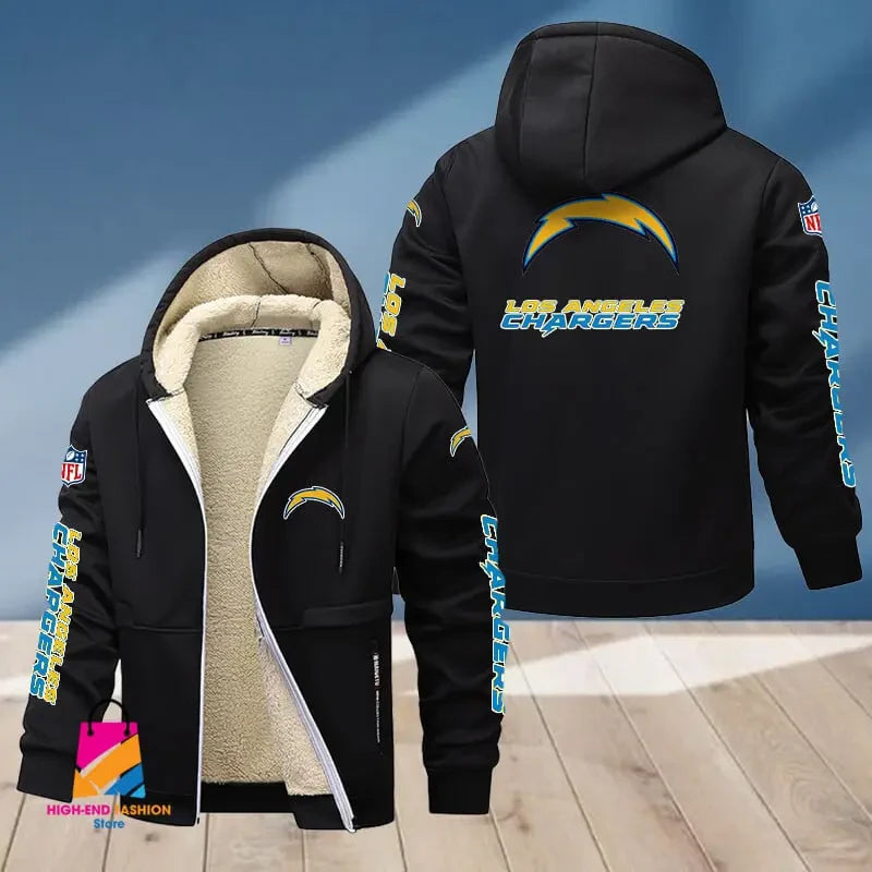 Los Angeles Chargers Multicolor Thickened Zipper Hoodies ANZTZH018