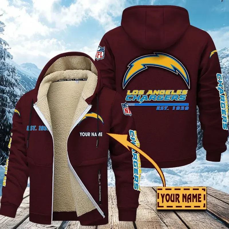Los Angeles Chargers | Zip Up Fur Coat ANZTZH133