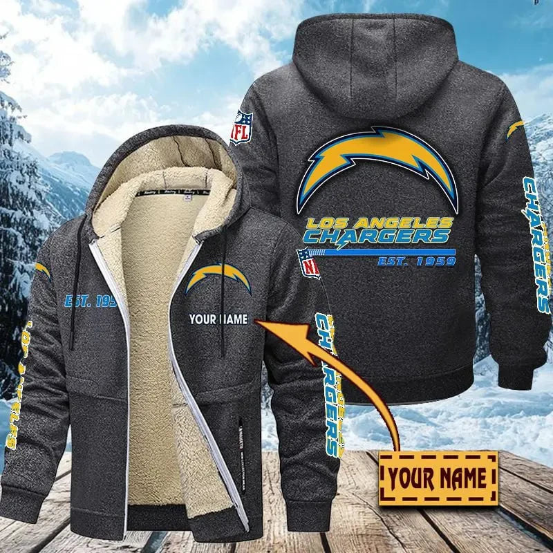 Los Angeles Chargers | Zip Up Fur Coat ANZTZH133