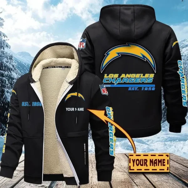 Los Angeles Chargers | Zip Up Fur Coat ANZTZH133
