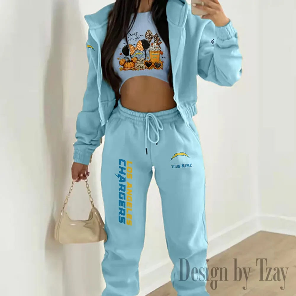 Los Angeles Chargers Personalized Women Sporty Streetwear Set SPTWAL3PS275