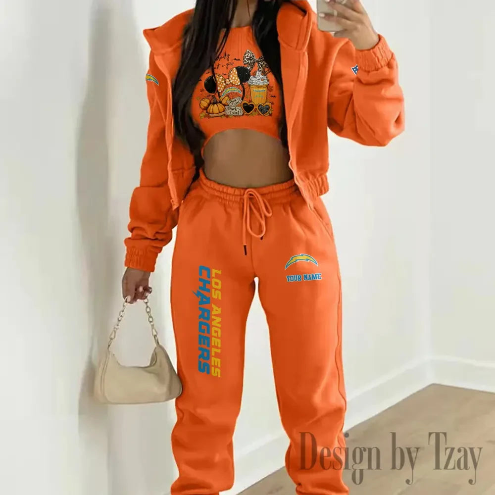 Los Angeles Chargers Personalized Women Sporty Streetwear Set SPTWAL3PS275