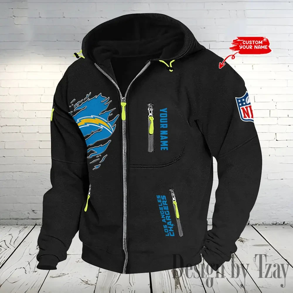 Los Angeles Chargers Hooded Cardigan Zip Hoodie ANZ2DZH238