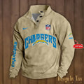 Los Angeles Chargers Double Breasted Stand Collar hoodie S9DBSCH050