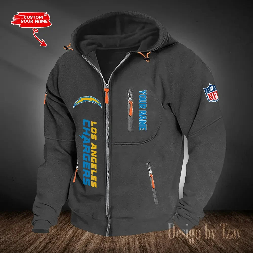 Los Angeles Chargers Hooded Cardigan Zip Hoodie ANZ2DZH206