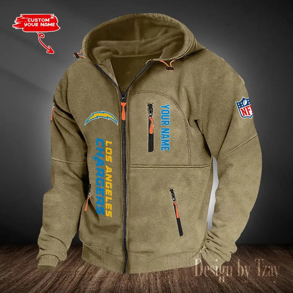 Los Angeles Chargers Hooded Cardigan Zip Hoodie ANZ2DZH206