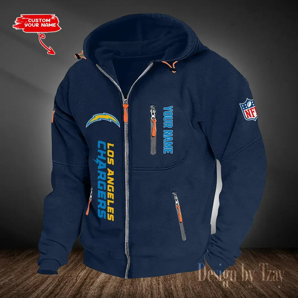 Los Angeles Chargers Hooded Cardigan Zip Hoodie ANZ2DZH206