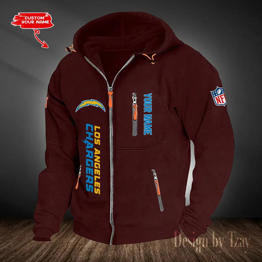 Los Angeles Chargers Hooded Cardigan Zip Hoodie ANZ2DZH206