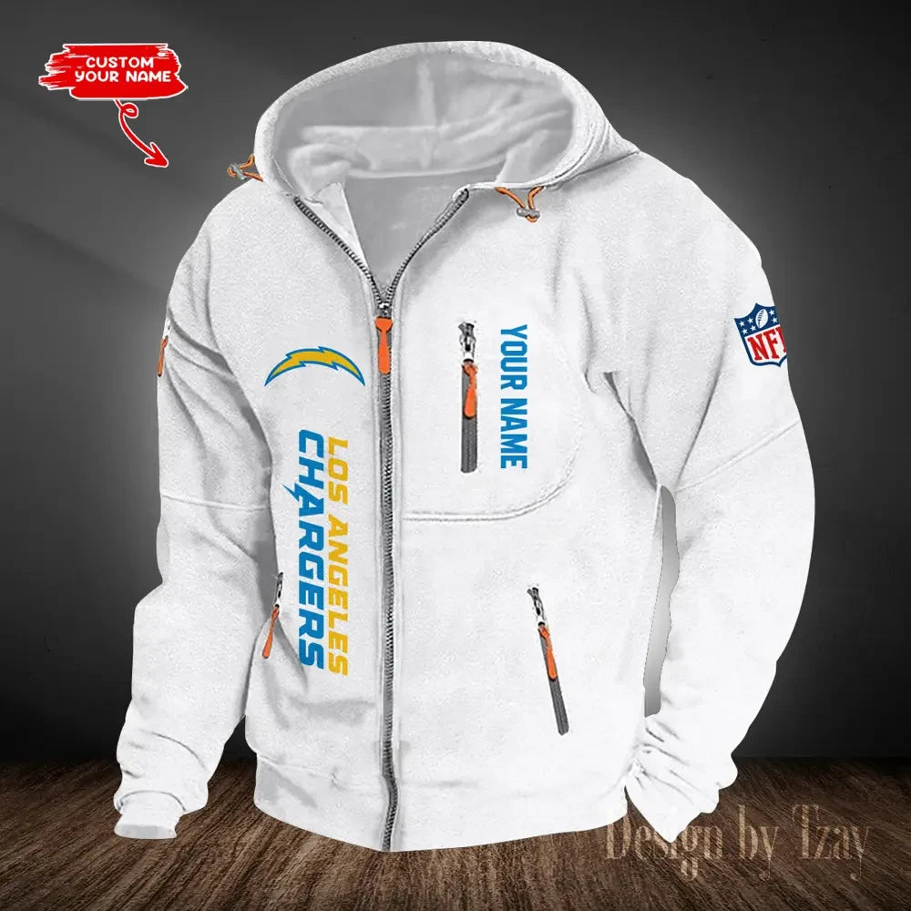 Los Angeles Chargers Hooded Cardigan Zip Hoodie ANZ2DZH206