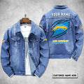 Los Angeles Chargers Personalized New Denim Jacket S9DJ076