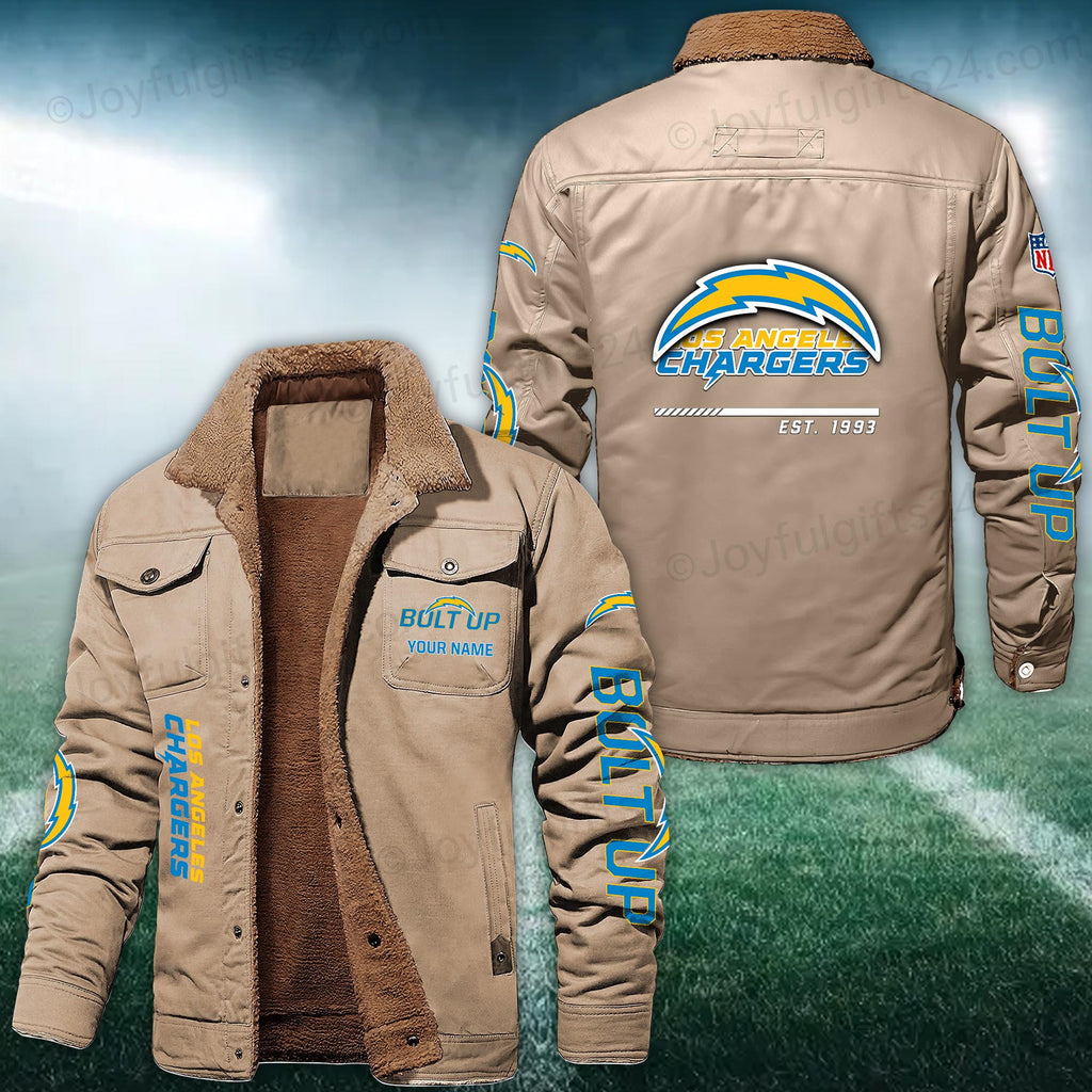 Los Angeles Chargers FLEECE BOMBER JACKET Custom name 10043895N
