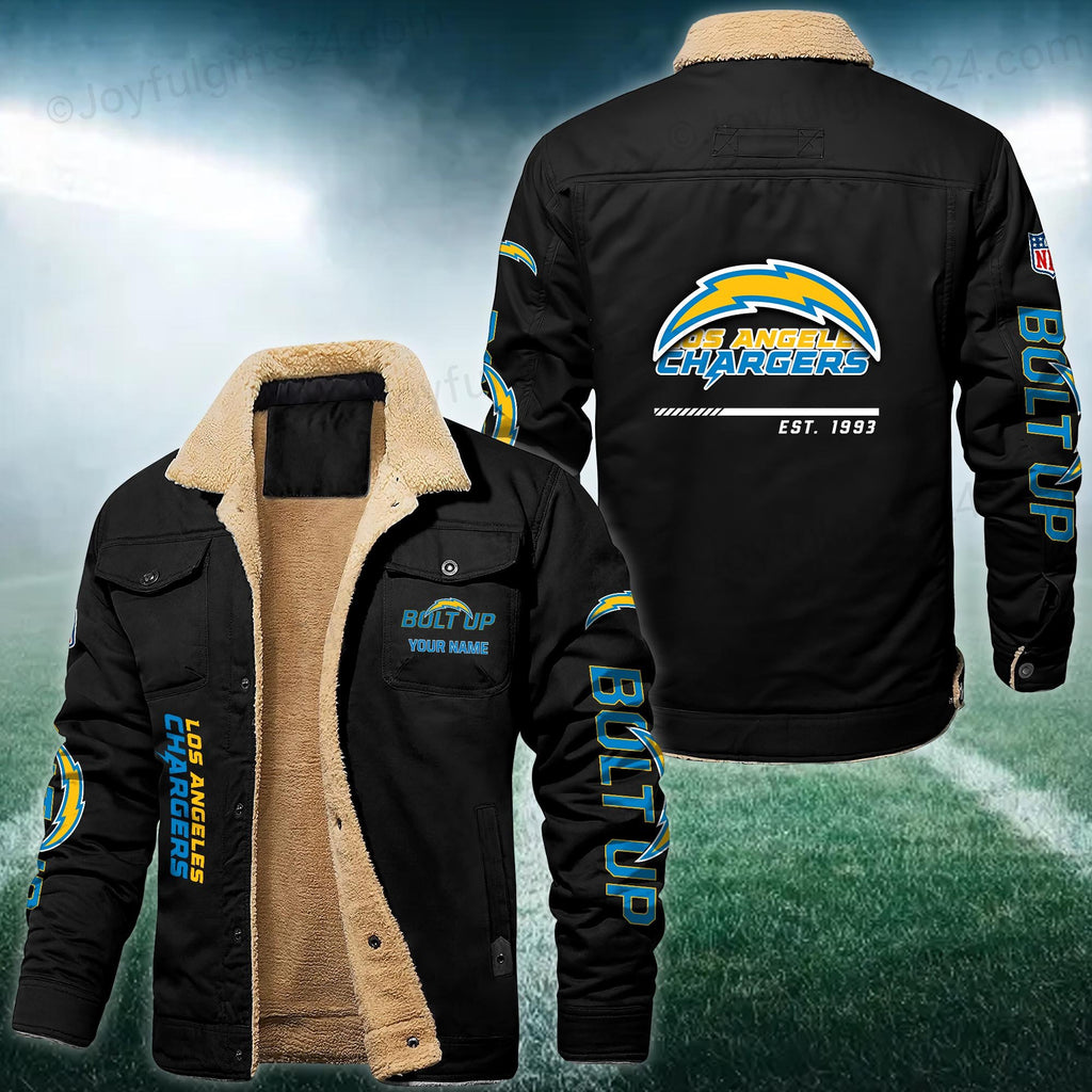 Los Angeles Chargers FLEECE BOMBER JACKET Custom name 10043895N