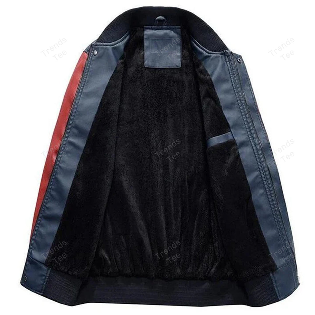 DMHQ0045 Chicago Bears Signature Series Leather Jacket — Plush Sherpa Lining