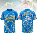 Los Angeles Chargers | Premium NFL Fishing Splash 3D Shirt NY