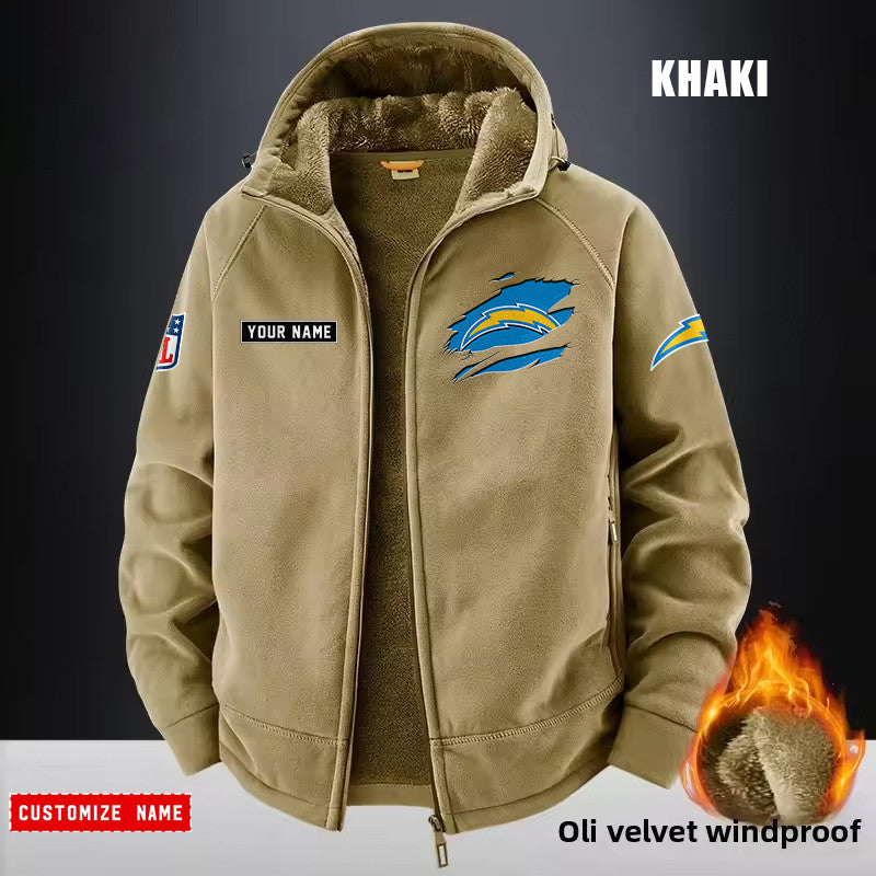 Los Angeles Chargers Fleece Fashion Hooded Jacket Outdoor SPTFFHJ050
