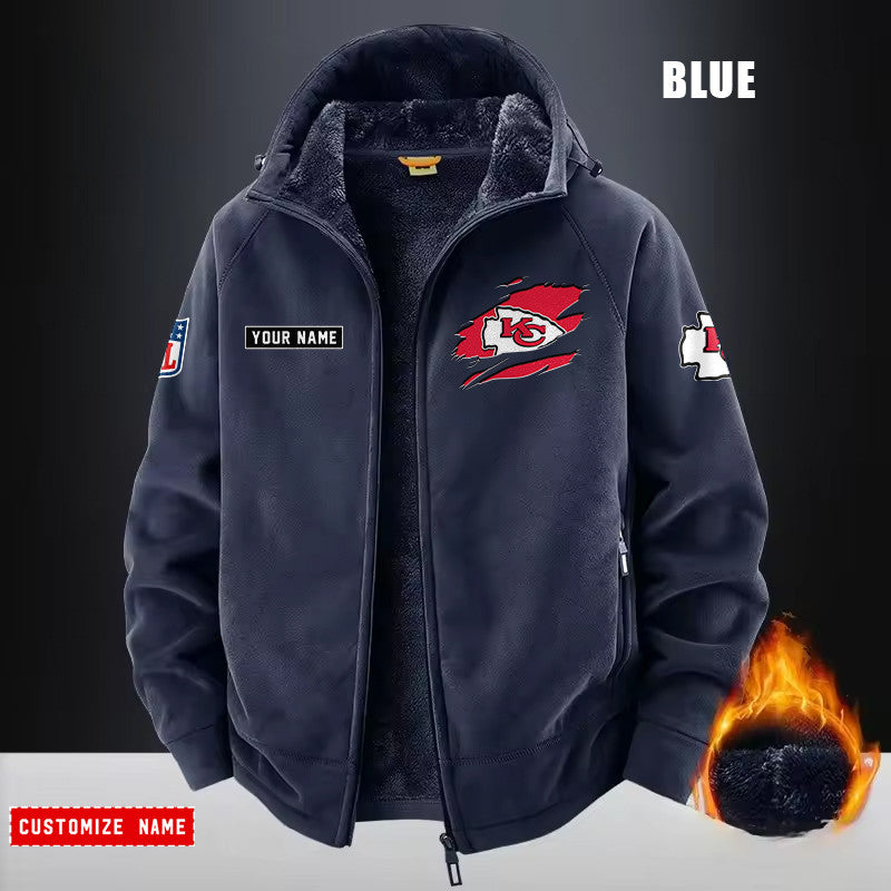 Kansas City Chiefs Fleece Fashion Hooded Jacket Outdoor SPTFFHJ048