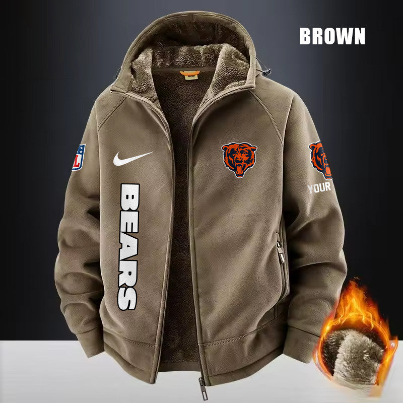 Chicago Bears Fleece Fashion Hooded Jacket Outdoor SPTFFHJ070