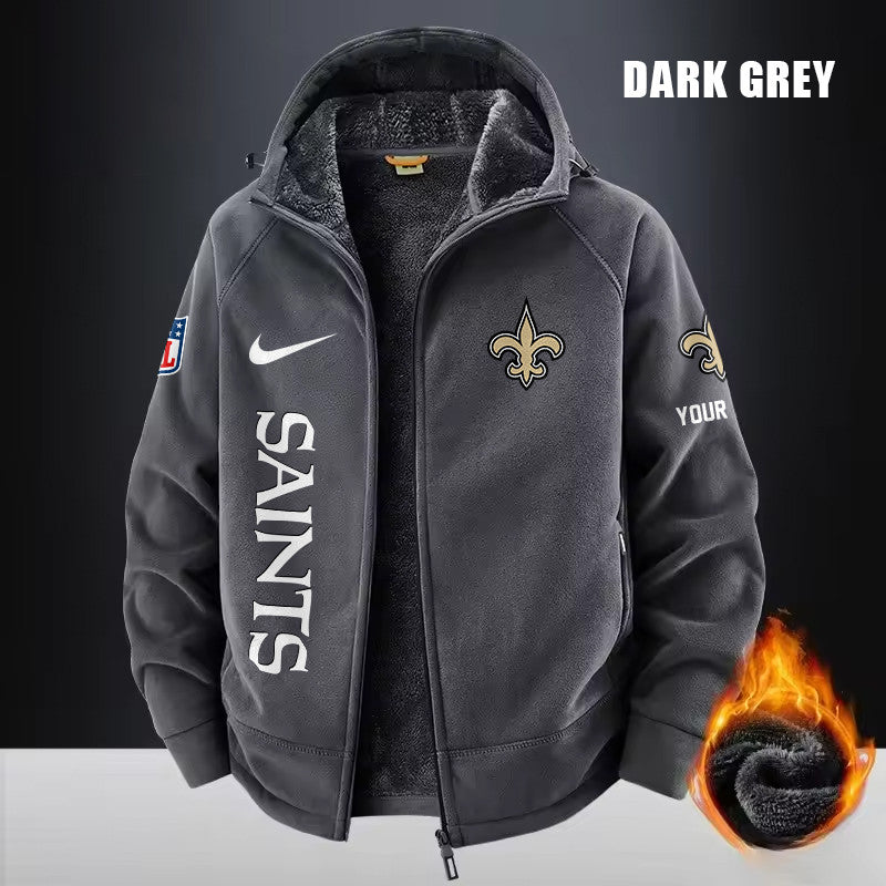 New Orleans Saints Fleece Fashion Hooded Jacket Outdoor SPTFFHJ087