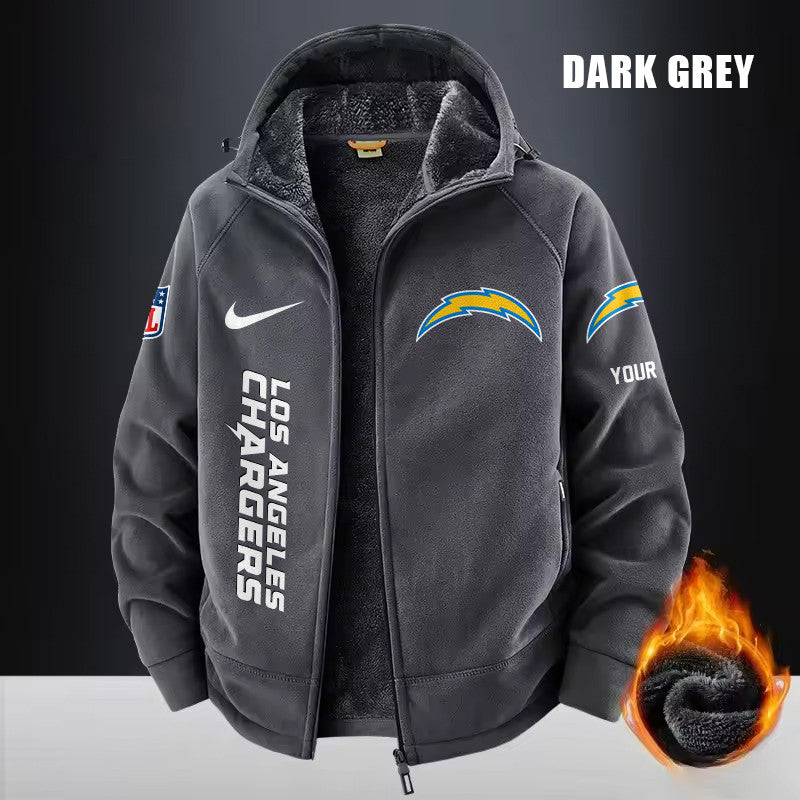 Los Angeles Chargers Fleece Fashion Hooded Jacket Outdoor SPTFFHJ082