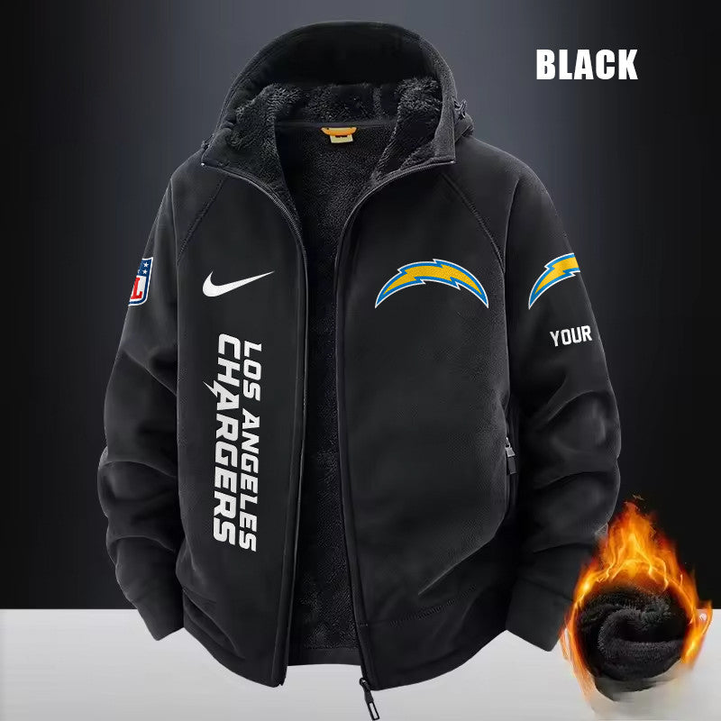 Los Angeles Chargers Fleece Fashion Hooded Jacket Outdoor SPTFFHJ082