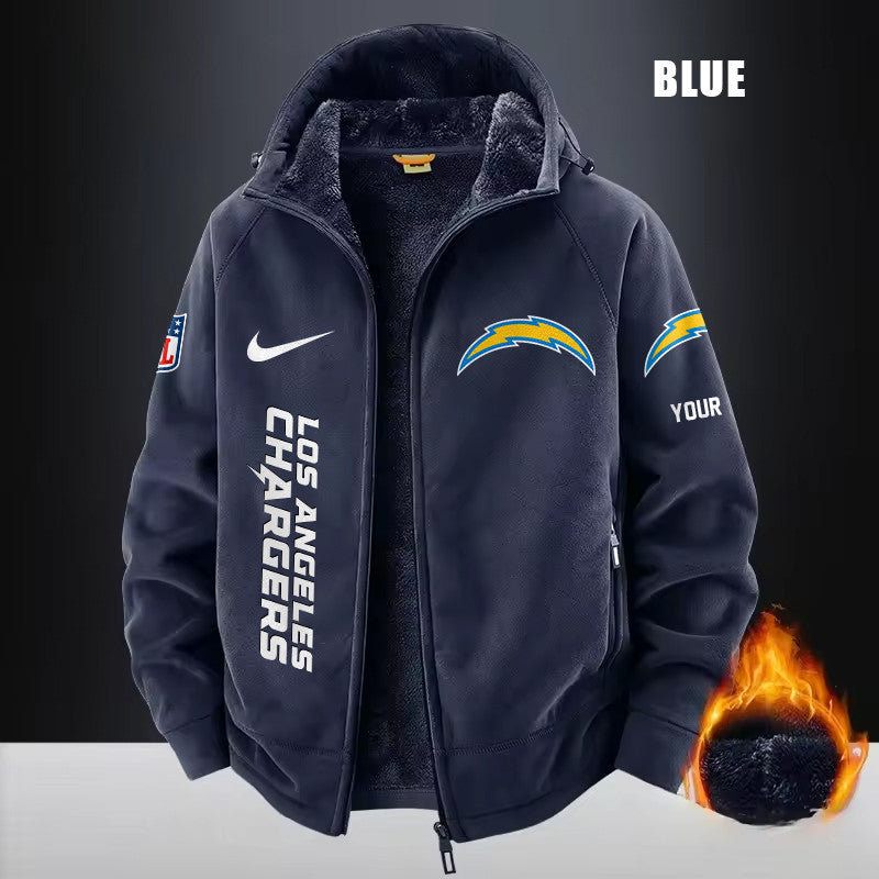 Los Angeles Chargers Fleece Fashion Hooded Jacket Outdoor SPTFFHJ082