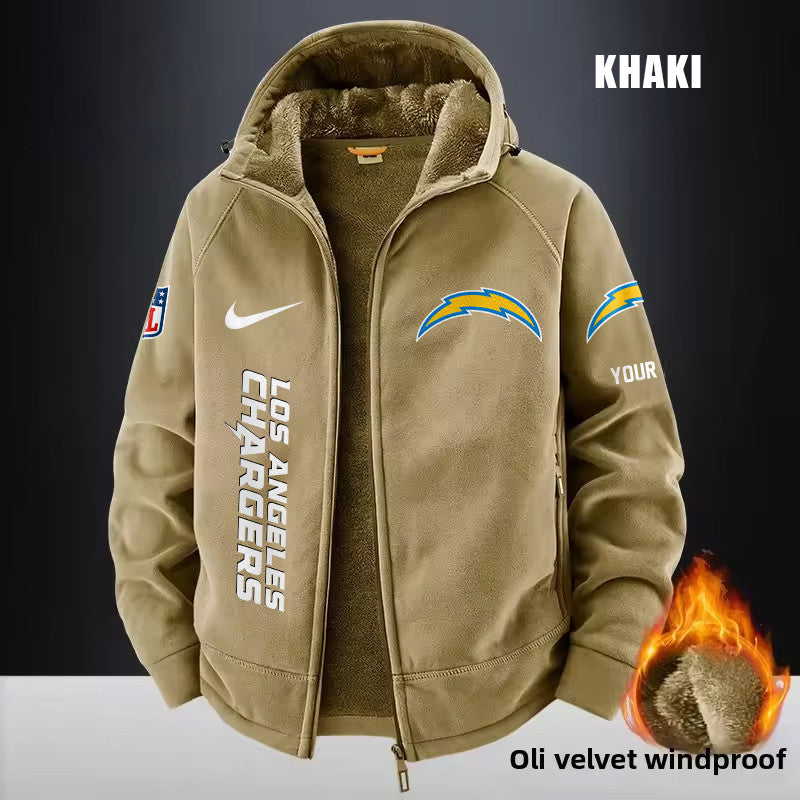 Los Angeles Chargers Fleece Fashion Hooded Jacket Outdoor SPTFFHJ082